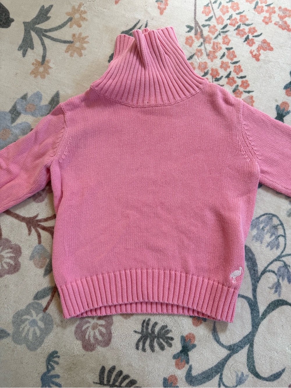 The Beaufort Bonnet Company Pink Ribbed Turtleneck Sweater
